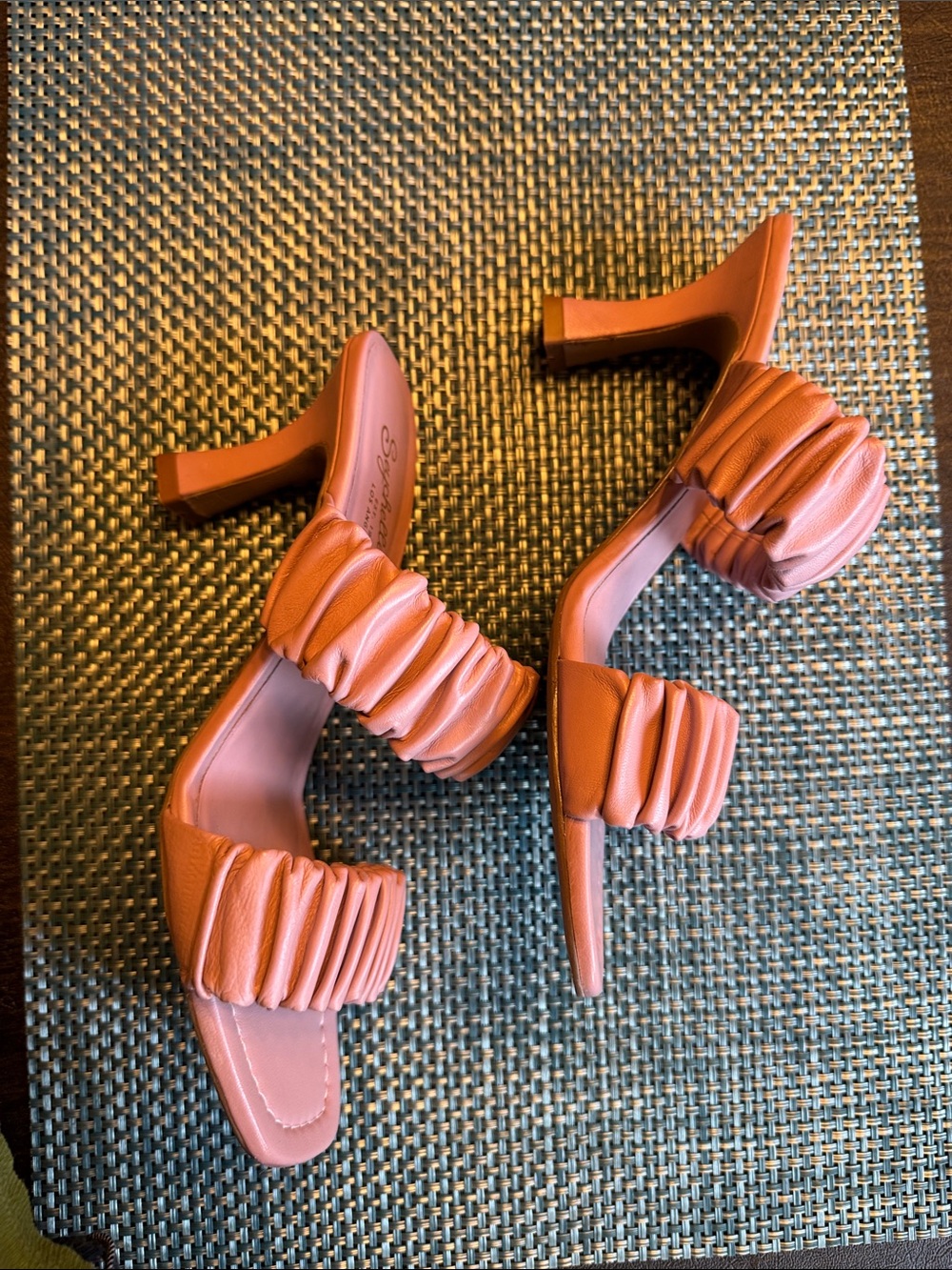 Seychelles Dusty Pink Ruched Double-Strap Slide Sandals